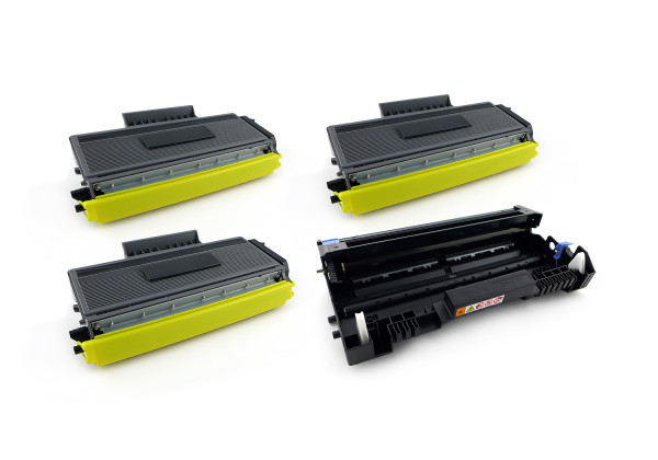 Green2Print 3x Toner, 1x Trommel 3x 8000, 1x 25000 Seiten ersetzt Brother DR-3200, TN-3280 passend