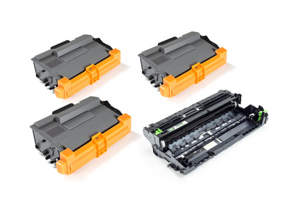 Green2Print 3x Toner, 1x Trommel 3x 8000, 1x 50000 Seiten ersetzt Brother DR-3400, TN-3480 passend