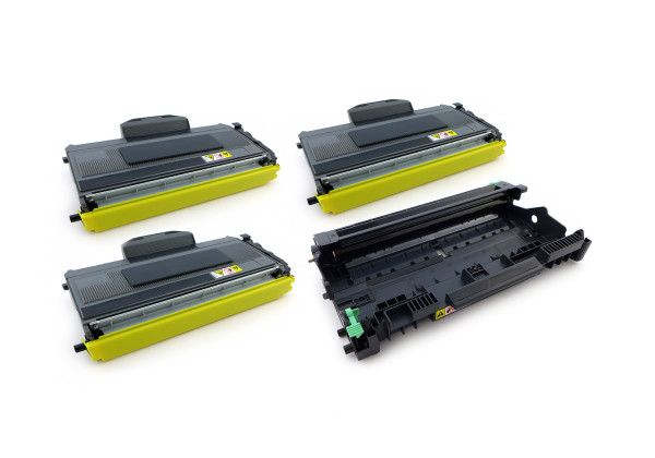 Green2Print 3x Toner, 1x Trommel 3x 5200, 1x 12000 Seiten ersetzt Brother DR-2100, TN-2120 passend