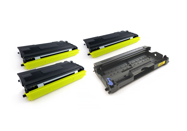 Green2Print 3x Toner, 1x Trommel 3x 5000, 1x 12000 Seiten ersetzt Brother DR-2005, TN-2000 passend